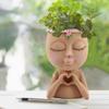 Креативный цветочный горшок для лица, голова сочного цветочного горшка, дренажное отверстие из смолы, художественная скульптура, керамические декоративные украшения