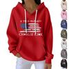 Women's Casual Fashion Print Long Sleeve Hooded Sweatshirt Top