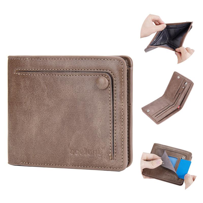 Baellerry Men Fashion Short Wallets Artificial Leather Vintage Design Bifold Wallet Classic Card Holder Purse