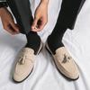 Роскошные брендовые мужские туфли без застежек 2024 года, модная повседневная обувь из кожи, легкие мужские удобные мокасины, мужская обувь для парикмахеров