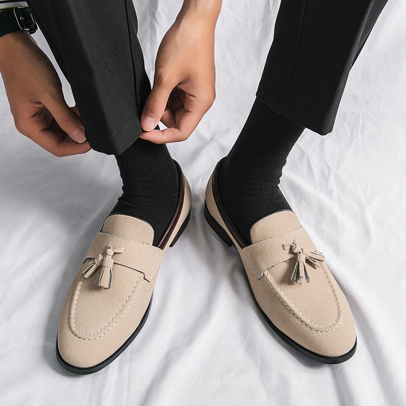 Роскошные брендовые мужские туфли без застежек 2024 года, модная повседневная обувь из кожи, легкие мужские удобные мокасины, мужская обувь для парикмахеров