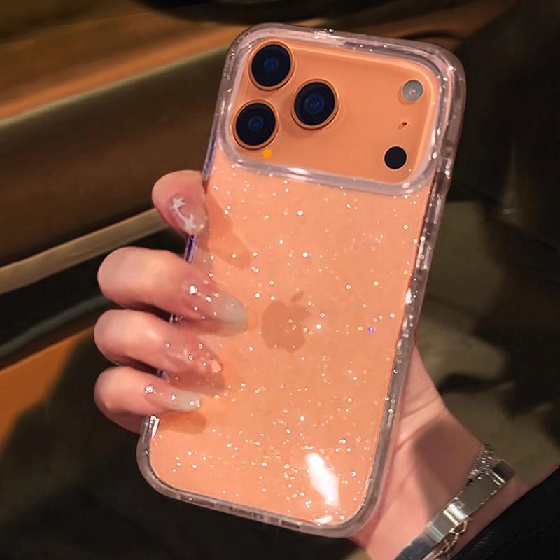 Роскошный Модный Блестящий Прозрачный Чехол для Телефона для iPhone 17 Pro Max 16 15 14 13 12 11 XS X XR 7 8 16 Plus 16E 17 Air Чехол