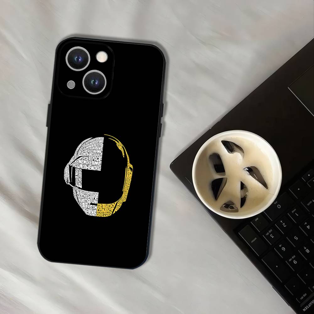 D-Daft Punk Band Phone Case For iPhone 17,16,15,14,13,12,11,Pro,XS,Max,XR,Plus,E,SE4,Mini Black Shockproof Soft Cover