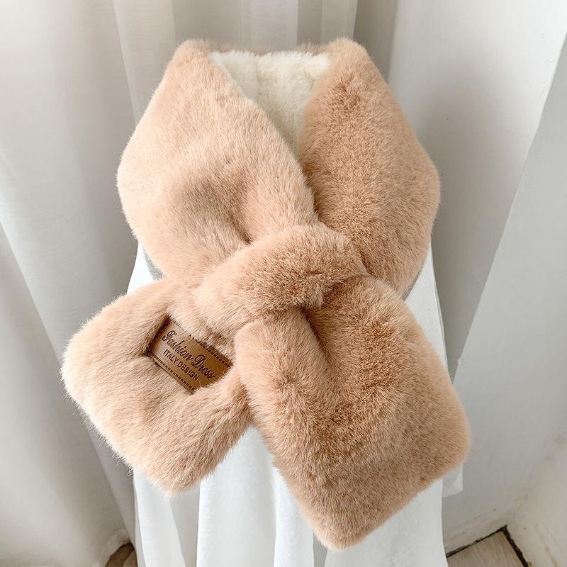 Маленький плюшевый шарф женский осенне-зимний, двусторонний плюшевый воротник в японском стиле ретро в диком стиле