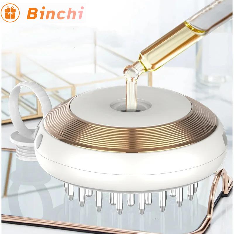 Electric Scalp Massage Comb Therapy EMS Vibration Massage Brush Anti-Hair Loss Medicine Scalp Oil Applicator With Liquid Guide
