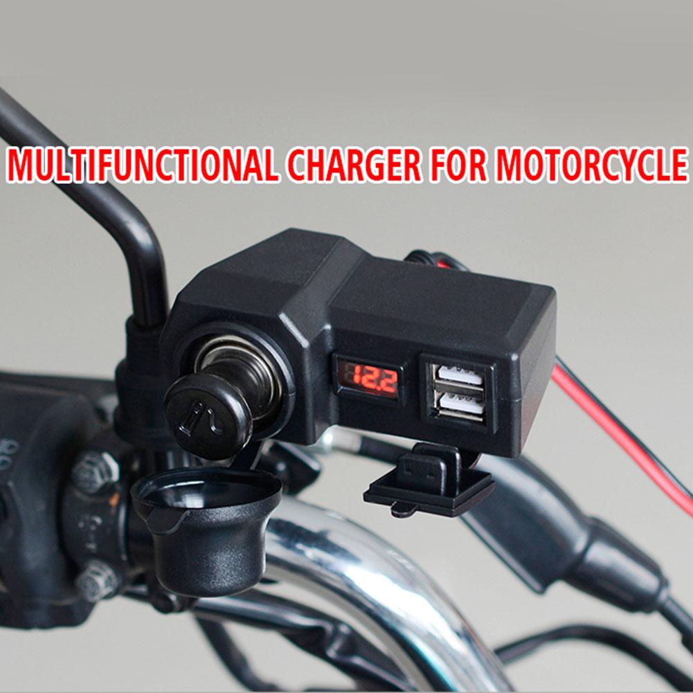 Водонепроницаемый адаптер-прикуриватель 10-24 В, двойная USB-розетка-разветвитель, зарядное устройство, адаптер питания для мобильного телефона, для руля мотоцикла