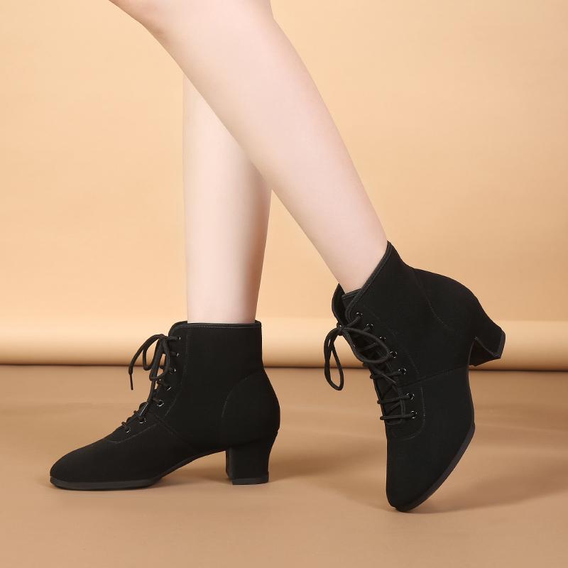 Модные танцевальные ботинки для женщин/девочек, черные туфли для учителей из ткани Оксфорд, высокие современные джазовые туфли для отдыха на открытом воздухе