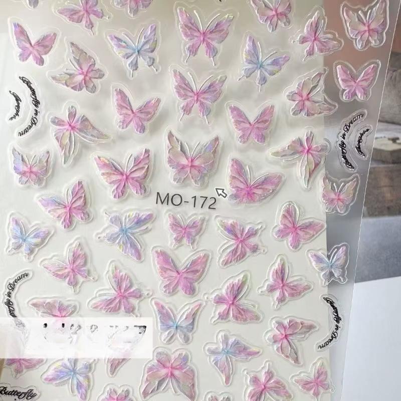 5 шт. Блестящая наклейка-бабочка для ногтей, лица, макияжа, вечеринки, бала, реквизит, мода, ручной аккаунт, DIY наклейка, детские канцелярские товары