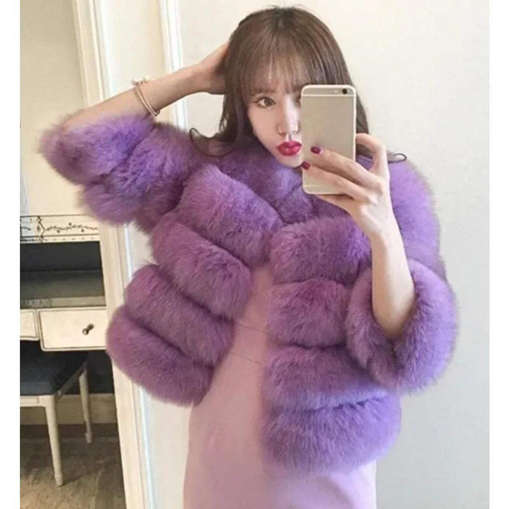Women Autumn Winter Imitation Fox Fur Faux Fur Coat Women's Short Long Sleeve Fur Artificial Fur Coat