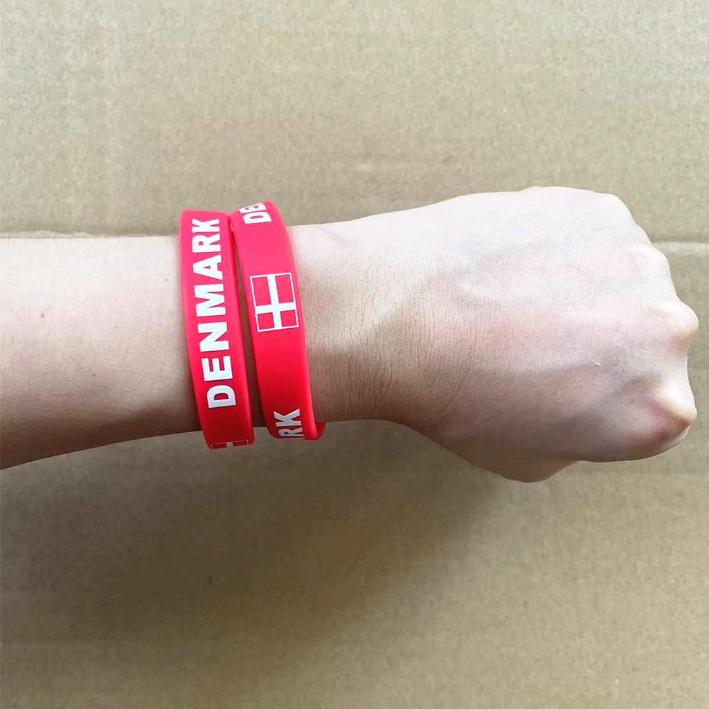 2 шт. браслет с флагом Дании, спортивный силиконовый браслет для мужчин и женщин, браслет для Кубка мира, модные браслеты, аксессуары