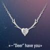 925 Silver Antler Pendant Necklace for Women - Trendy Deer Clavicle Chain, Simple and Elegant Christmas Gift