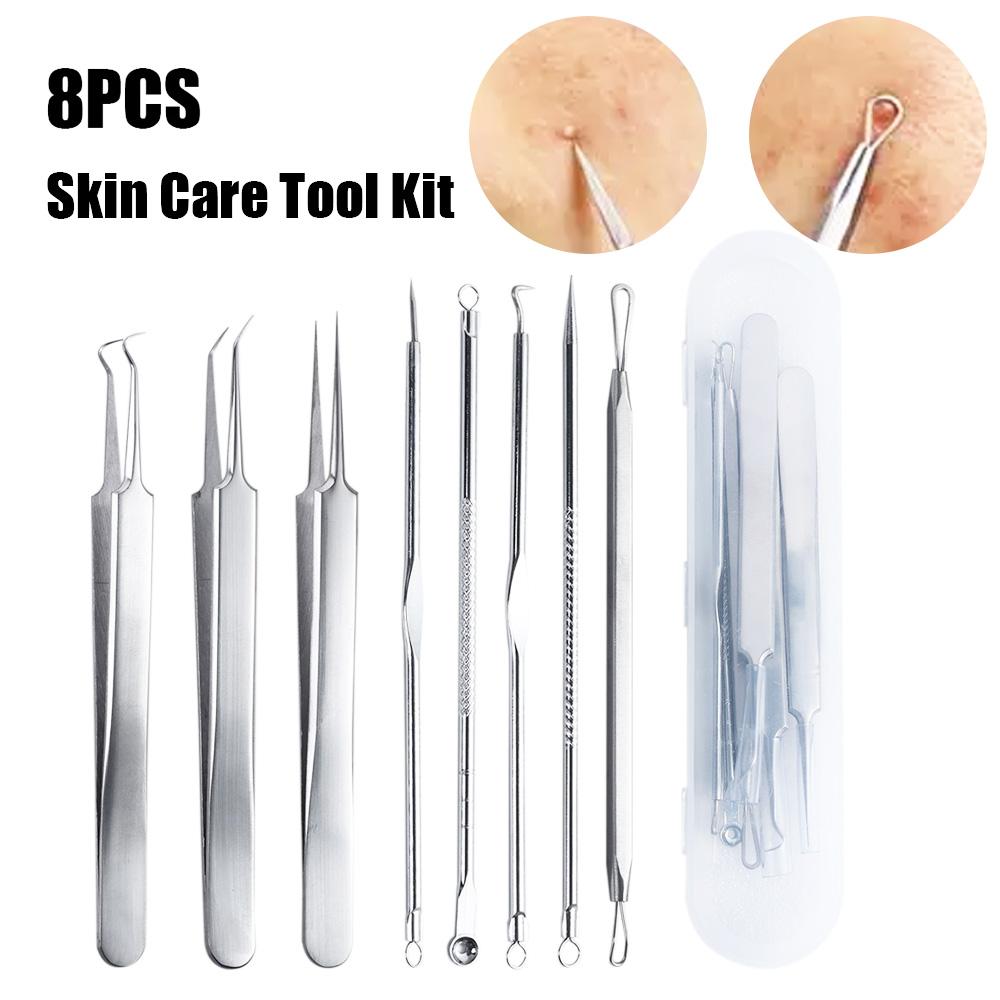 Stainless Steel Makeup Tool Pimple Removing Face Care Tool Blackhead Removing Skin Care Tool Kit