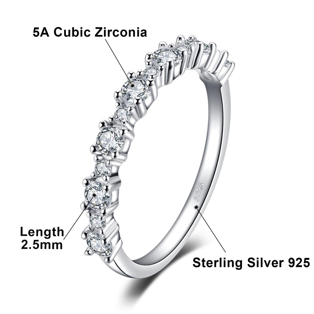 JewelryPalace 5A CZ Cross & Multiple Классический дизайн Стерлингового серебра S925 Обручальное кольцо для женщин Модные изящные ювелирные изделия