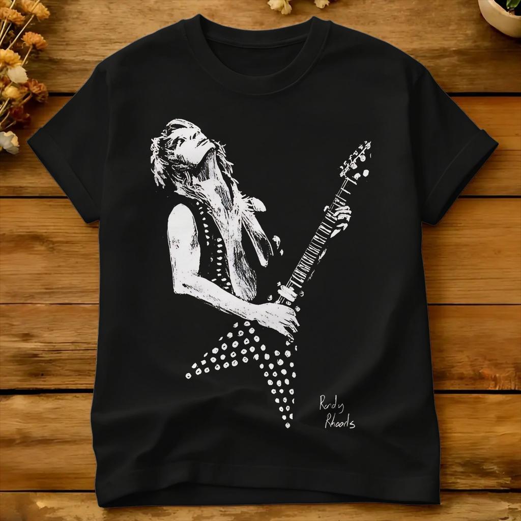 Unisex Unisexs Tshirt Randy Rhoads T Shirts Hippie Beach Tees Classic 100 Cotton Tops Gift