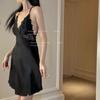 Korean Style Ice Silk Lace Backless Nightdress - Summer Sleepwear Short Skirt for Small Chest