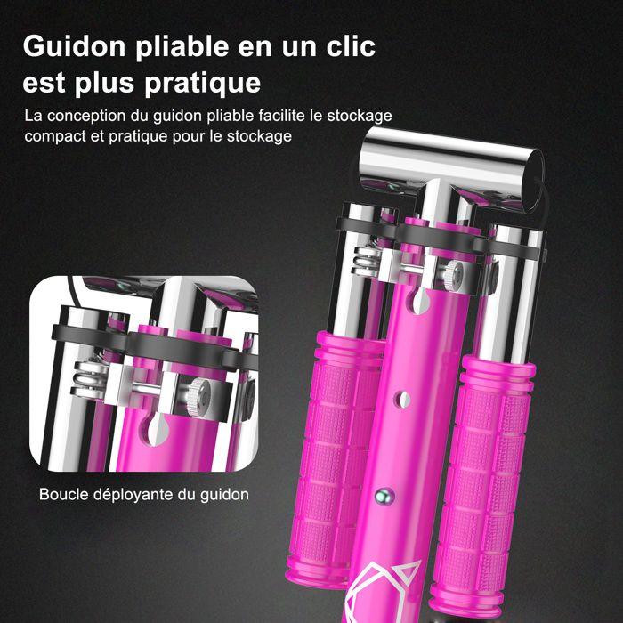 Trottinette ad et adulte - FOXSPORT - Pliable - Chargée jusqu'à 100KG - Guidon réglable de 3 Niveaux - Roues PU 200mm