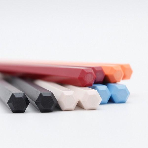 Kitchen King PBT Pastel Antibacterial Chopsticks, Black, 10 Pieces, Korean Popular Tableware