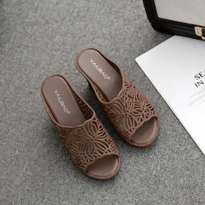 Женские босоножки на танкетке, летние, новые, повседневные, женские, на толстой подошве, полые, нескользящие, дышащие, пляжные, на высоком каблуке, сандалии