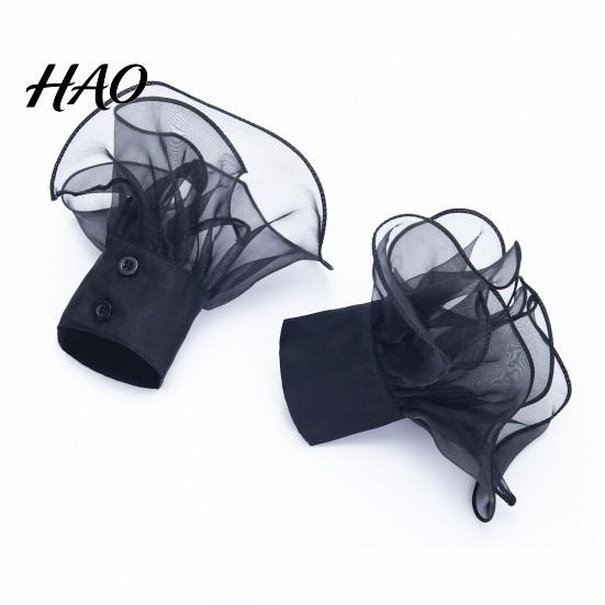 Romantic Style Clothing Accessories Detachable Ruffled Cuffs for Women, Elastic Layered Tulle Fake Cuffs, Decorative Formal Dress Sleeve Trims