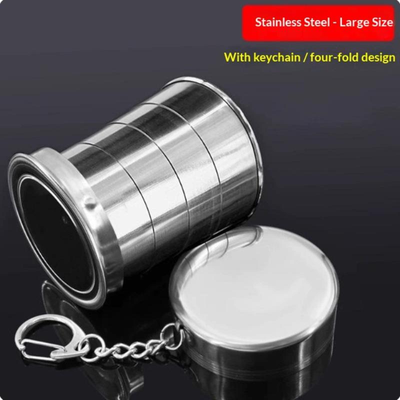 Portable Stainless Steel Retractable Teacup for Outdoor Camping Adventures Easy to Store and Use