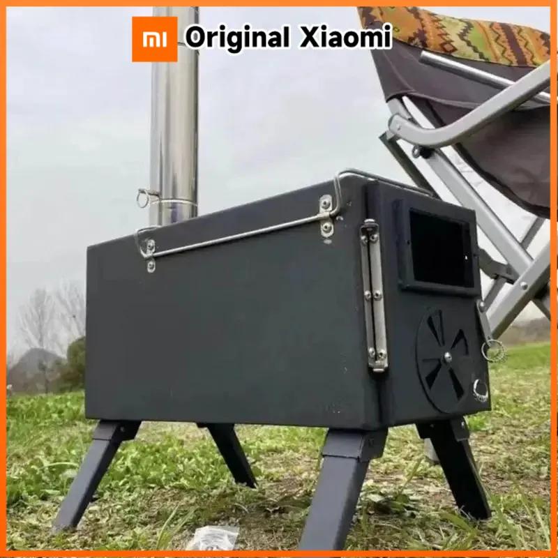 Xiaomi Палатка для кемпинга на открытом воздухе, складная дровяная печь, переносная дровяная печь, многофункциональная дровяная горелка со съемной трубой