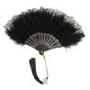 Vintage Folding Fan Feather Lace Chinese Craft Fans Dance Hand Fan Can DIY Feathers Fan Home Decoration