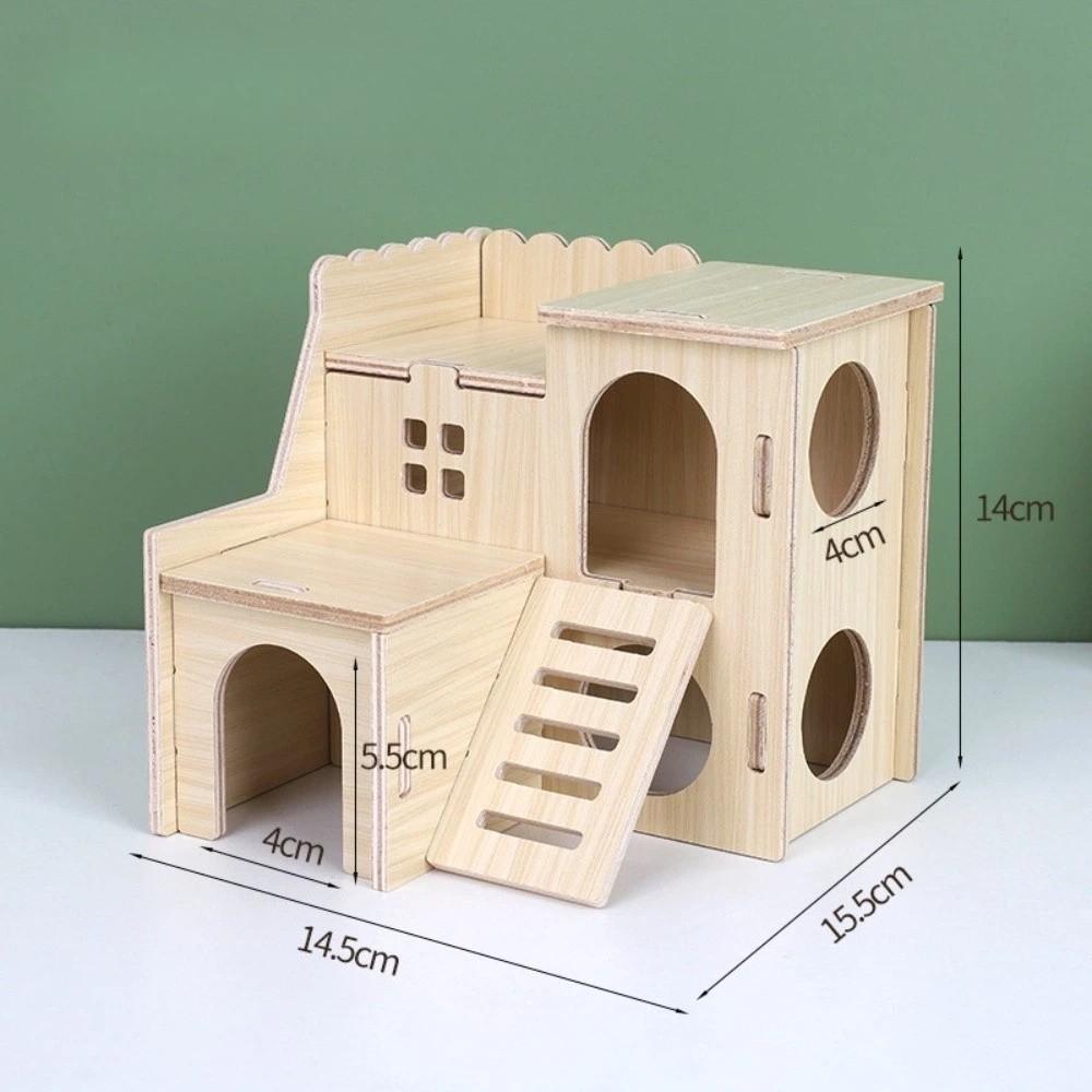 Жевательная платформа-домик Деревянная игрушка для лазания для хомяка Новая вилла для хомяка Товары для питомцев