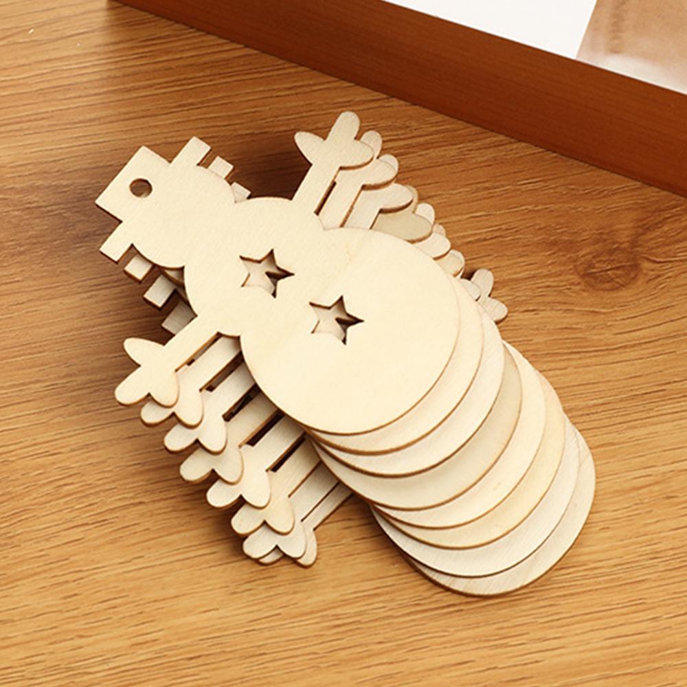 20 шт. Рождественские деревянные безделушки, круглые деревянные ломтики, деревянные диски, подвесные украшения, безделушки для поделок, украшения для рождественской елки