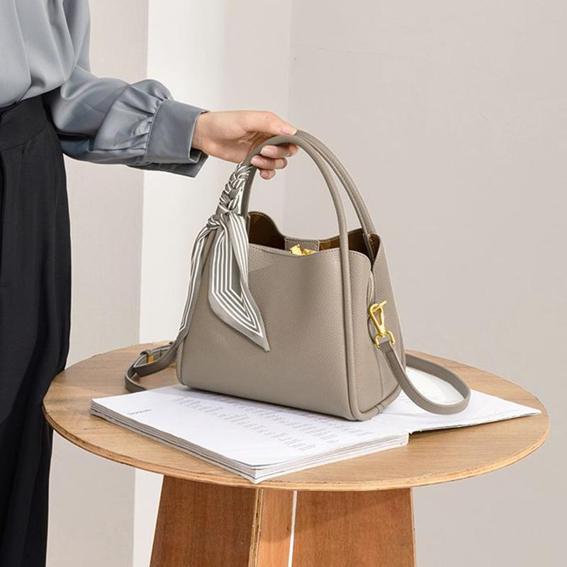 Сумки-ведра из ПУ кожи через плечо, кроссбоди, черные, с ощущением роскоши, большой вместимости, для поездок на работу, модная универсальная сумочка для женщин KTY