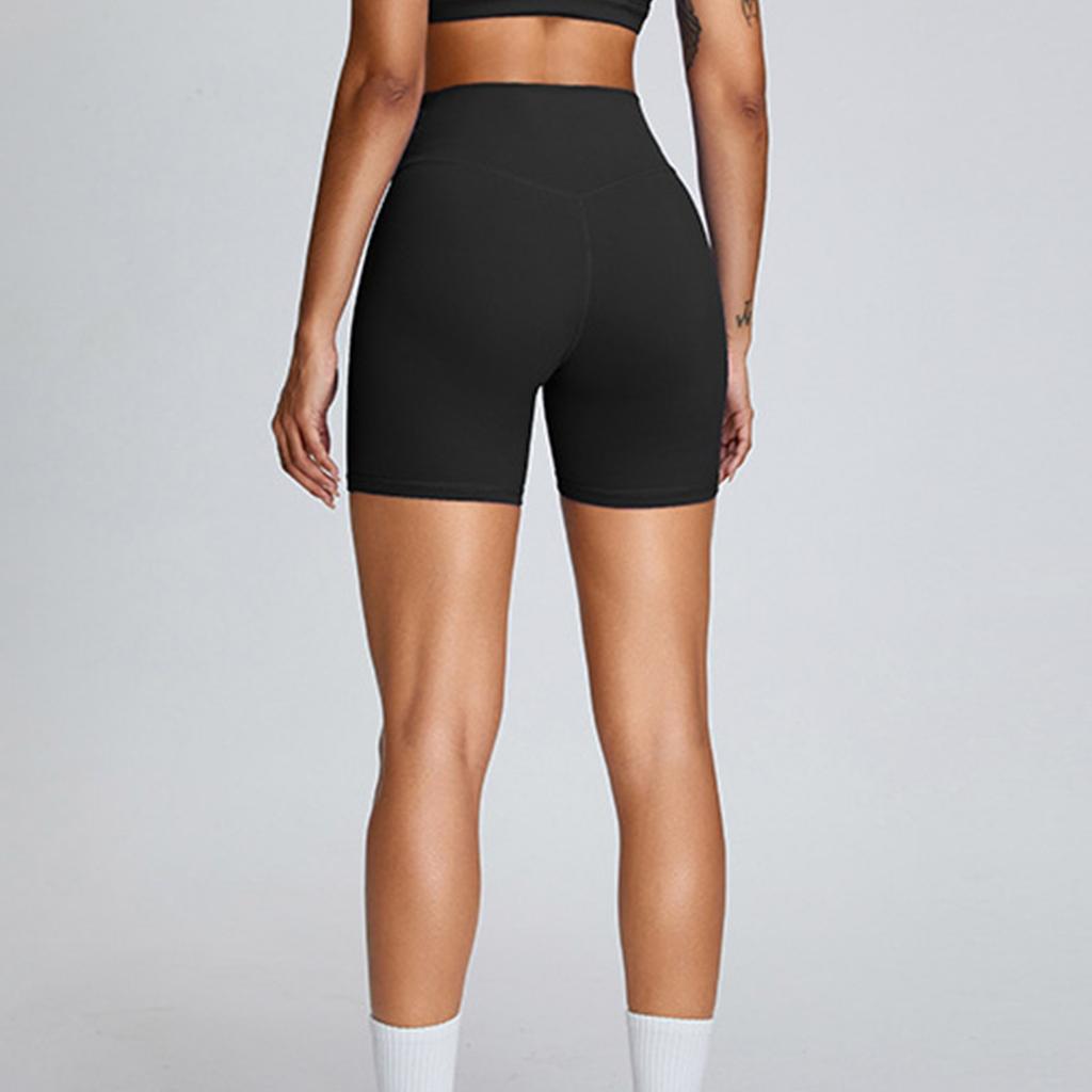 Women's Solid Color Hip Lifting And Abdominal Tightening Yoga Pants Quarter Tight Sports Shorts