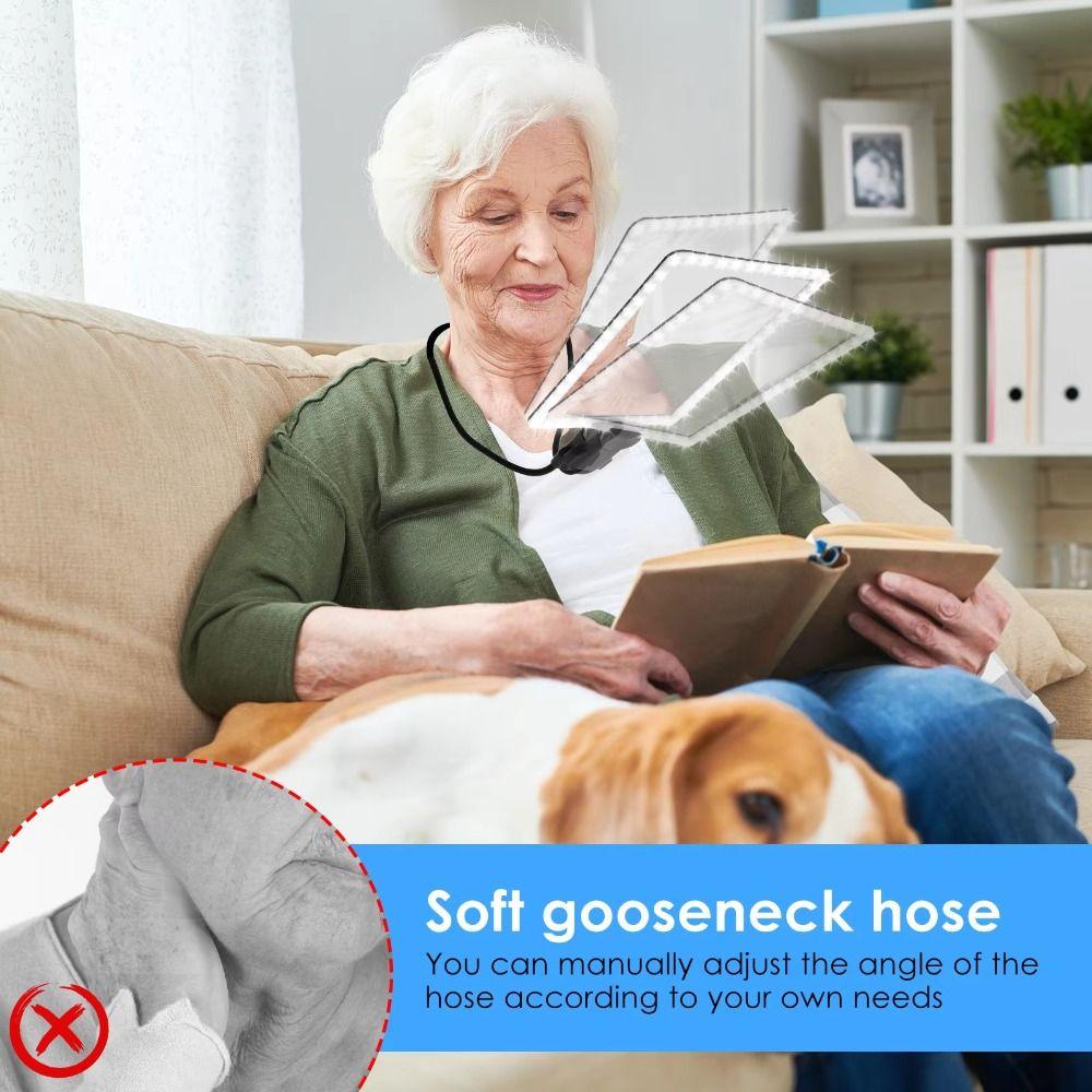 with 50LED Lights Full Page Magnifier Large Mirror Neck Wear Magnifier Magnifying Lamp Reading