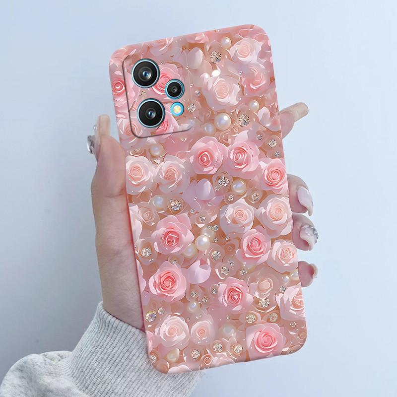 Чехол для телефона Realme 9 Pro Plus RMX3392 RMX3393 Дизайн 'Цветочная Девочка' Мягкий Силикон ТПУ Задняя Панель Для Realme9 4G RMX3521 Чехлы