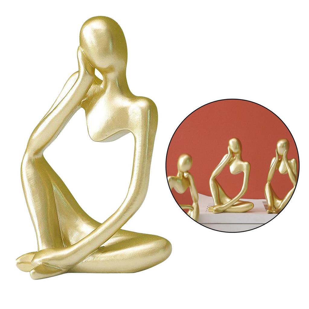 Resin Thinker Sculpture Creative Home Figurine Birthday Gifts Hollow Statues