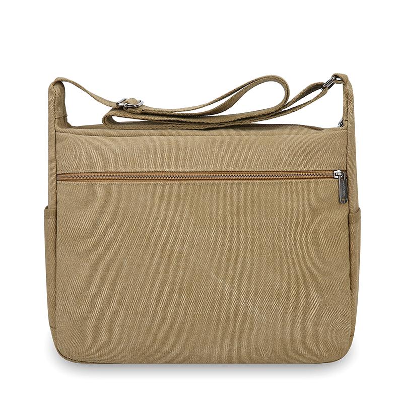 Men's Large Capacity Crossbody Bag Commuter Shoulder Bag Multi-Pocket Canvas Bag