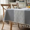 Жаккардовая крышка стола с кисточками и волнами для обеденной вечеринки, рождественская скатерть