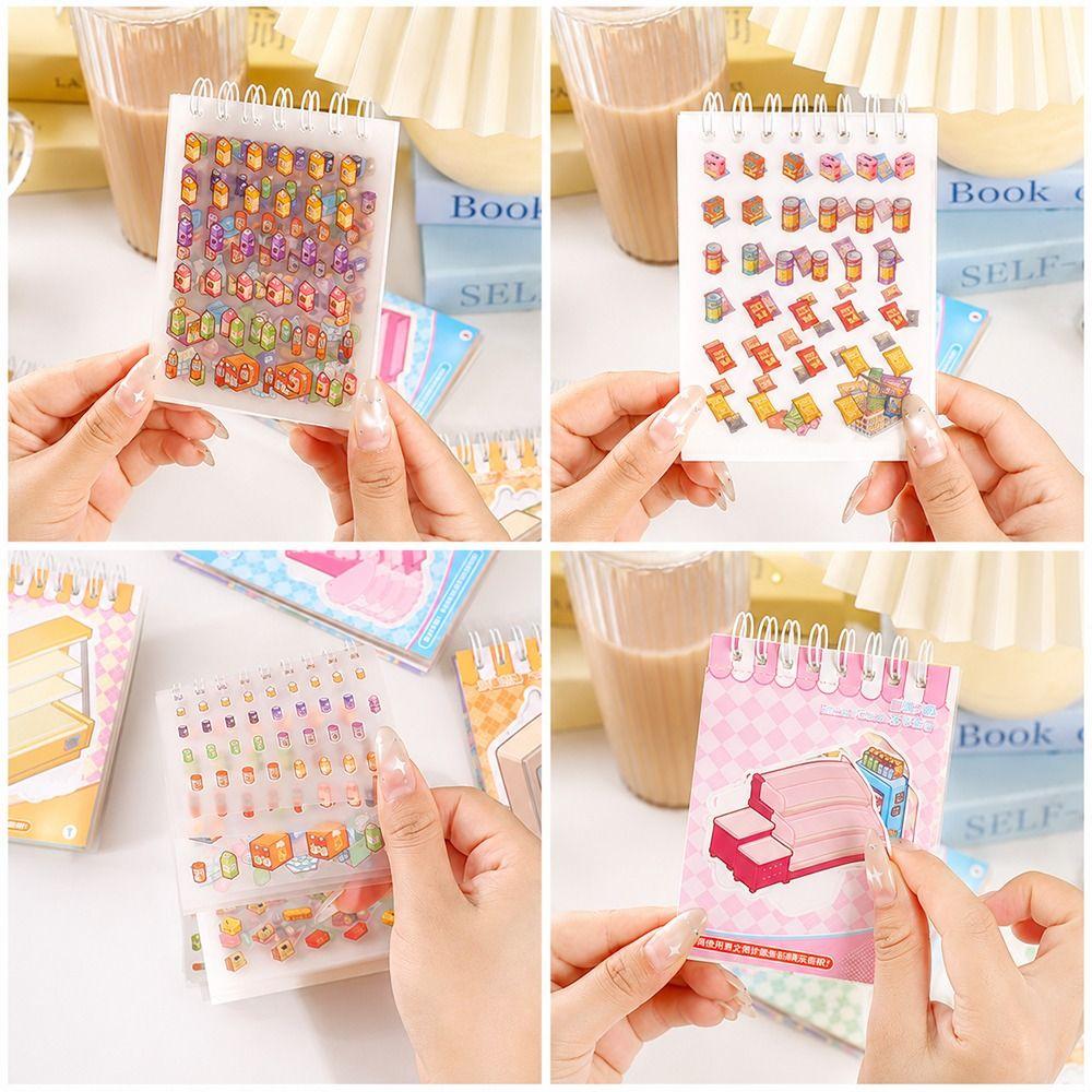 Cartoon 3D Landscape Sticker Book Decorative Miniature Scene Collage DIY Cabin Scene Sticker  Toy