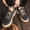 Men's Shoes Autumn Breathable Thick-soled Heightening Martin Boots British Style Men's Casual Leather Shoes Sports Tooling Comfortable Board Shoes