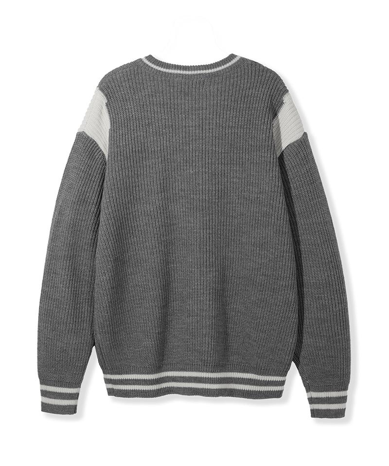 NODU Varsity Two-Way Zip-Up Knit [Gray]