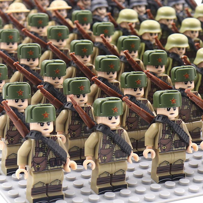Военный немецкий, советский и американский легион новая кукла фаланга набор винтовка сборка строительный блок