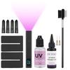 UV Hair Kit with Safety Shields,30g Fast-Drying Glue + 30ml Remover,Salon & DIY Extension Care,Lamp & Tools Set