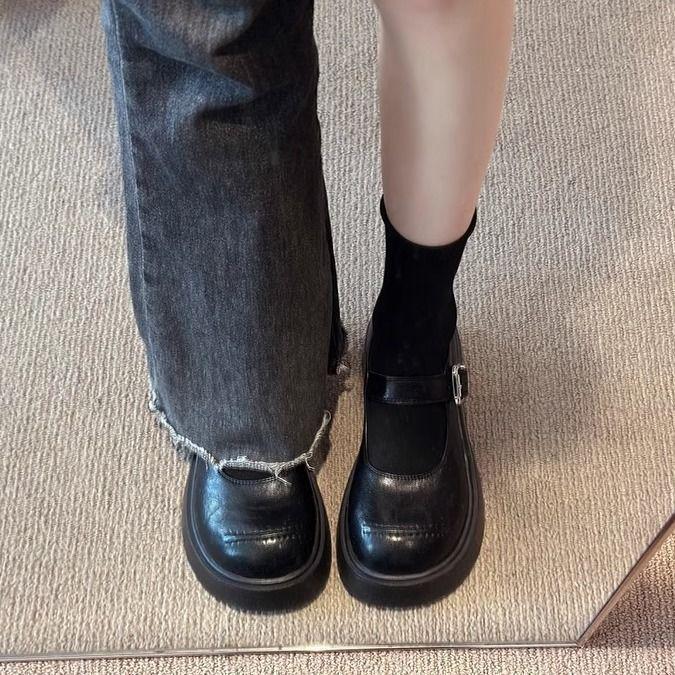 With Skirt JK College Style Mary Jane Single Shoes French Foreign Style Retro Platform Small Leather Shoes Women's 2025 Spring and Autumn New Models
