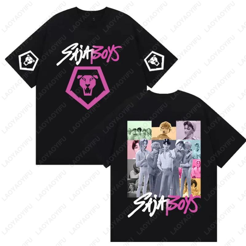 Kpop Saja Boys Охотники на демонов 2025 Фильм Графические Хлопковые Футболки Мужские Женские Эстетическая Мода Смешные Футболки Повседневный Хип-хоп Популярные Топы