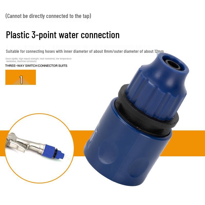Plastic 3-Way Water Connector for Car Wash Gun and Hose Nozzle
