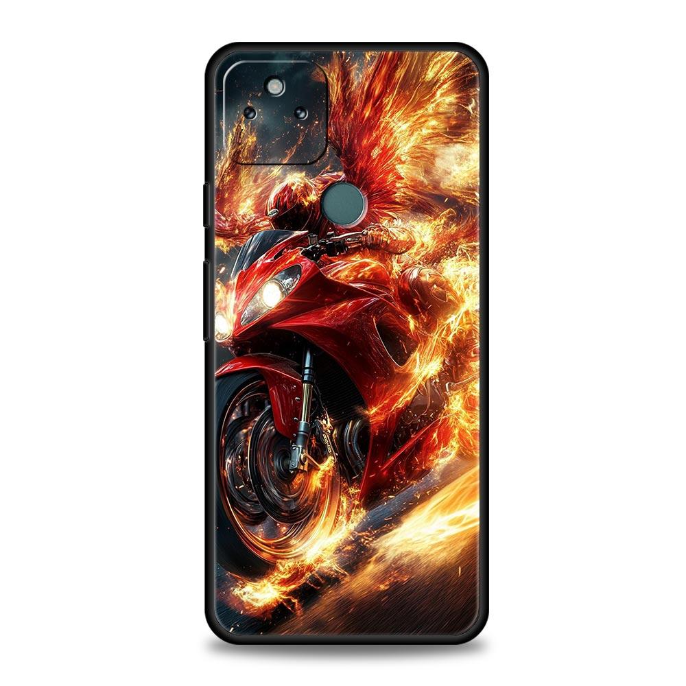 Motorcycle Phone Case Cover for Google Pixel 10 9 8 7 6 9A 8A 7A 6A Pro Shockproof Soft TPU 9 Pro XL Shell Capas Funda Coque Bag