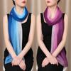 Silky Touch Neck Scarf Gradient Color Shawl Hijab Fashion Long Gauze Headwrap  for Women