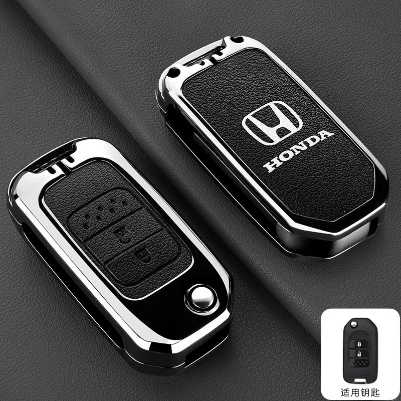 Zinc Alloy Car Flip Smart Key Case Cover Protection Shell For Honda Civic 4d 9th Gen 10 Accord XRV Life Jazz Crv Fit CR-V Crider