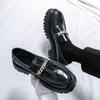 Men Loafer Dress Elevator Shoes Height Increase Punk Leather Thick Sole Creepers Platform Shoes
