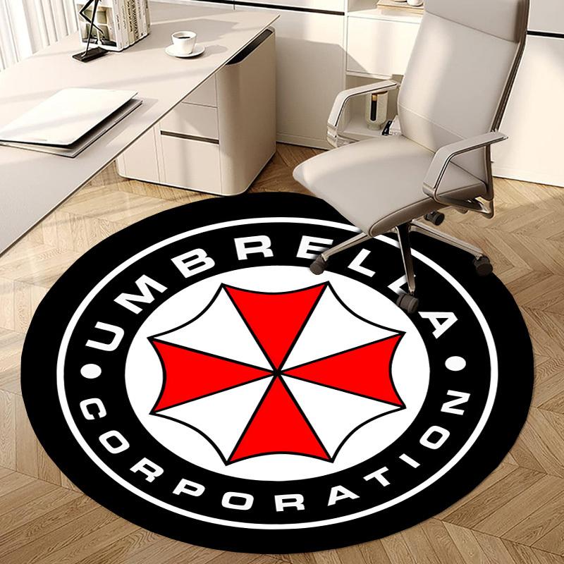 1 шт. Круглый ковер с логотипом Umbrella Corporation, Изготовлен из полиэстера, Идеально подходит для украшения офисных кресел, гостиных, fplt270