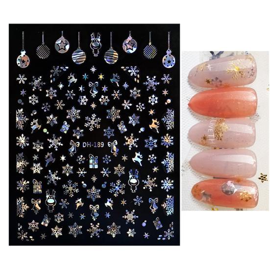 Nail Sticker Christmas Patterns 3D Effects DIY Snowflakes Christmas Nail Art Foils