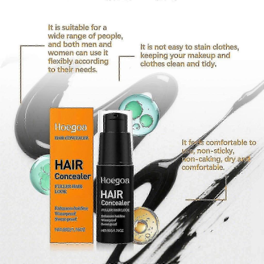 Men's Waterproof Sweat-resistant Hair Concealer: Full Coverage Cream For Hairfillup, Hairline Scalp - 50g